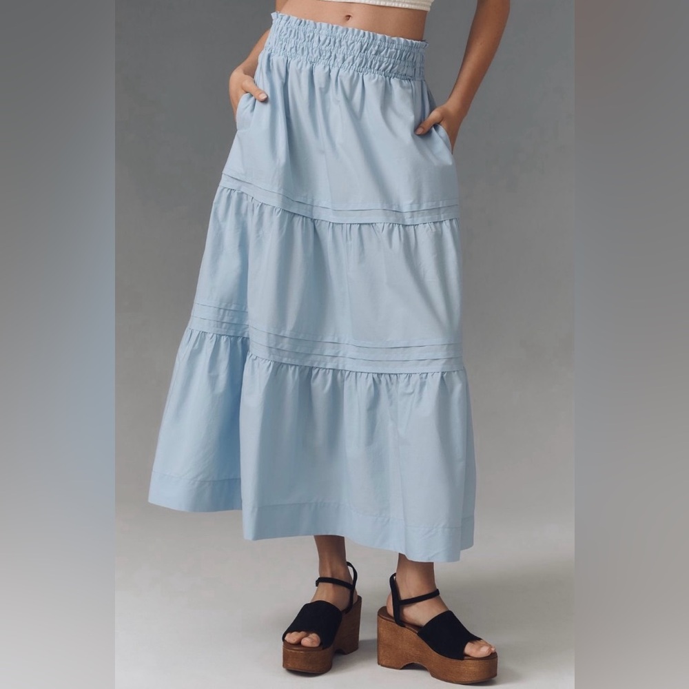 Anthropologie WHITE Somerset Maxi Skirt